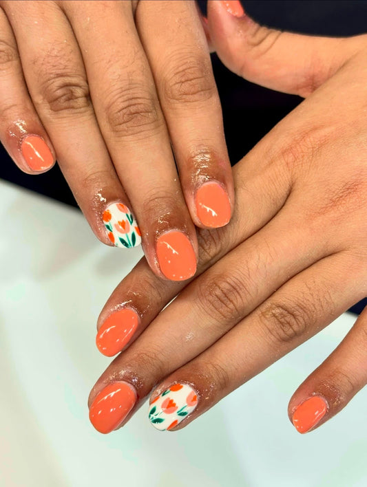 15 Bright Orange Color Nail Looks