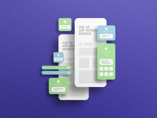 Free App Interface With Pop Up Screen Mockup Psd