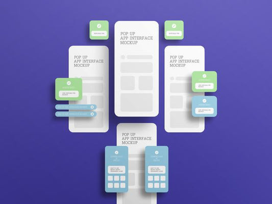 Free App Interface With Pop Up Screen Mockup Psd