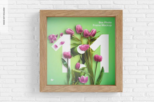 Free Box Photo Frame Mockup, Front View Psd