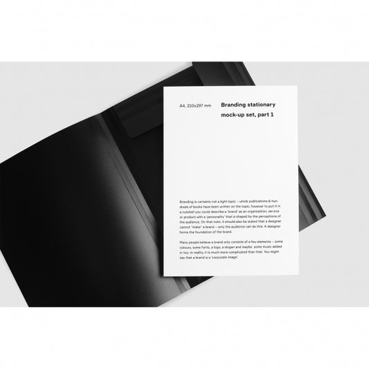 Free Brochure Inside Of A Black Folder Mock Up Psd
