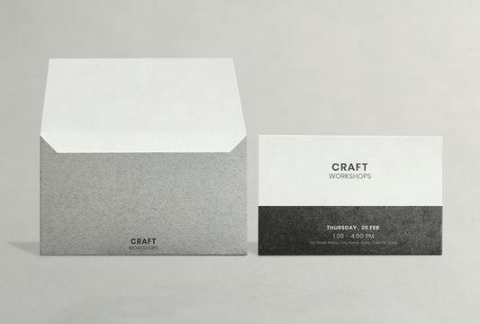 Free Classy Invitation Card Mockup With Grey Envelope Psd
