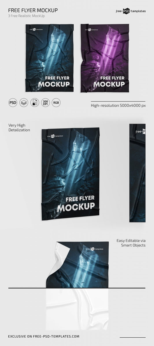 Free Flyer Mockup Psd Template Set