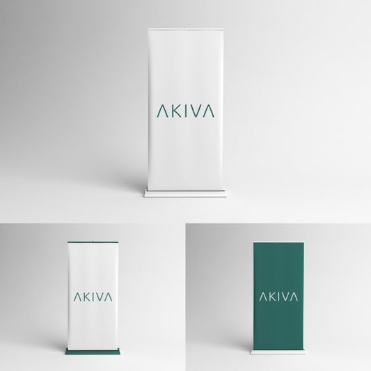 Free Front View Roll Up Mock Up Psd