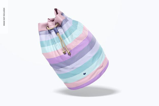 Free Solid Canvas Hamper Mockup, Leaned Psd