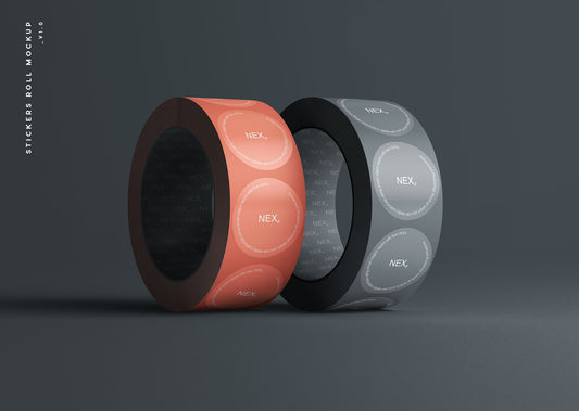 Free Stickers Roll Mockup