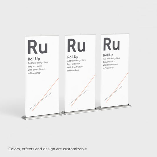 Free Three Roll Ups Mock Up Psd