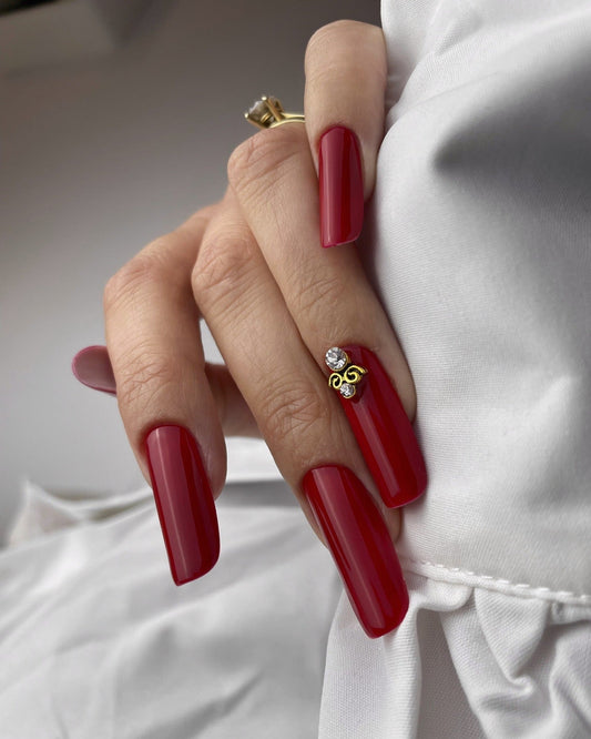 15 Striking Dark Red Coffin Nail Ideas for You