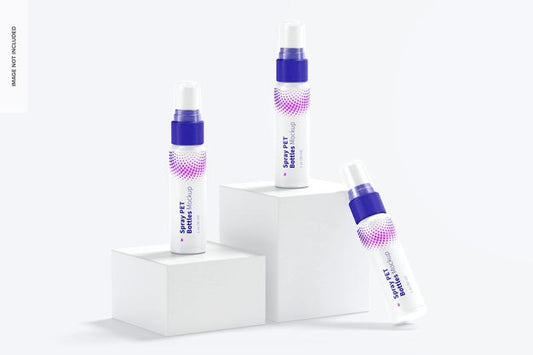Free 1 Oz Spray Pet Bottle Set Mockup Psd