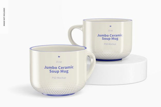 Free 15 Oz Jumbo Ceramic Soup Mug Mockup Psd