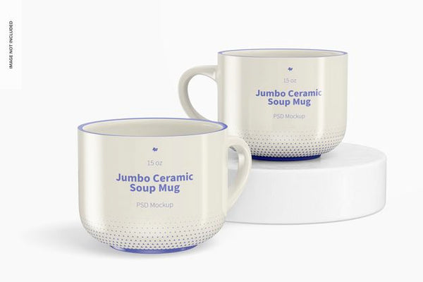 Free 15 Oz Jumbo Ceramic Soup Mug Mockup Psd