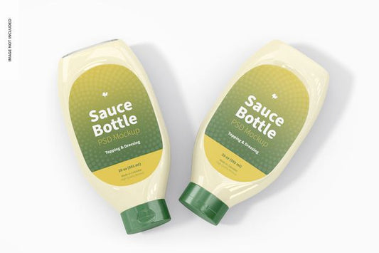 Free 20 Oz Sauce Bottle Mockup Psd