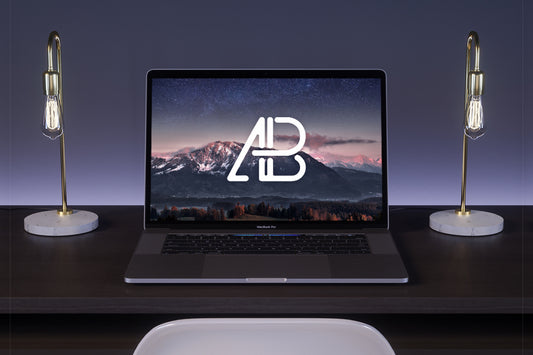 Free 2017 Macbook Pro On Desk Mockup