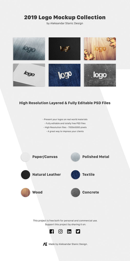 Free 2019 Psd Logo Mockups
