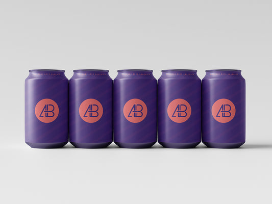 Free 330Ml Can Set Mockup
