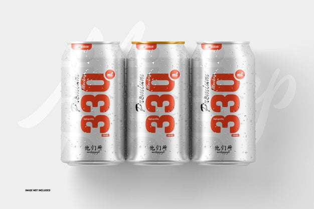 Free 330Ml Soda Cans Mockup Psd