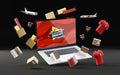 Free 3D Black Friday Items On Black Background Psd