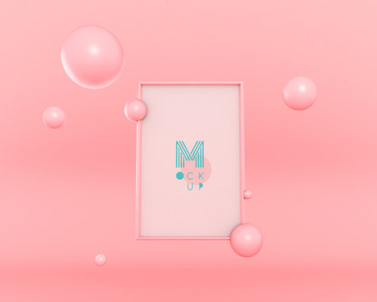 Free 3D Bubbles Floating Frame Psd