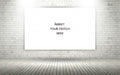 Free 3D Exposed Brick Wall With Blank Canvas Mock Up Psd