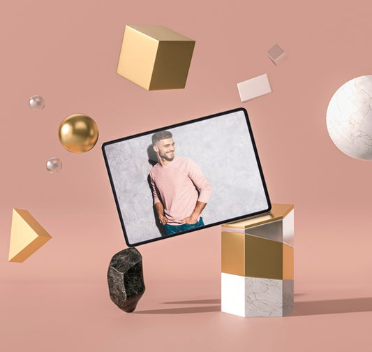 Free 3D Mock-Up Digital Tablet Abstract Concept Psd