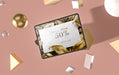 Free 3D Mock-Up Digital Tablet Flat Lay Psd