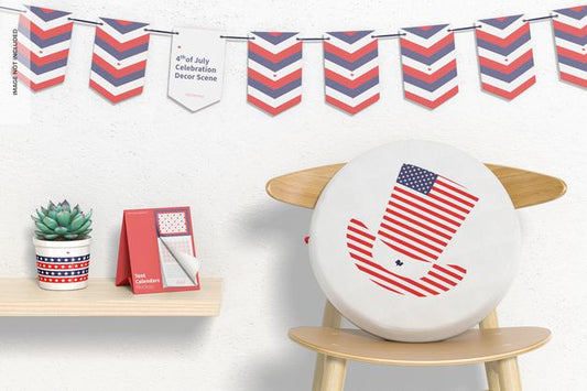 Free 4Th Of July Celebration Decor Scene Mockup Psd