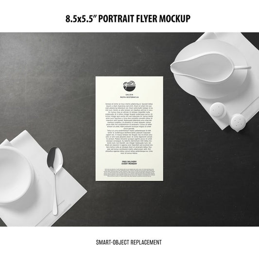 Free 5.5X8.5'' Portrait Flyer Mockup Psd