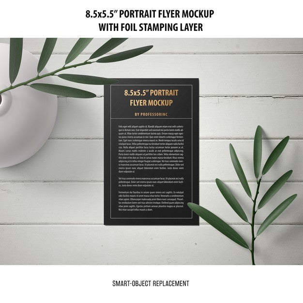 Free 5.5X8.5'' Portrait Flyer Mockup Psd