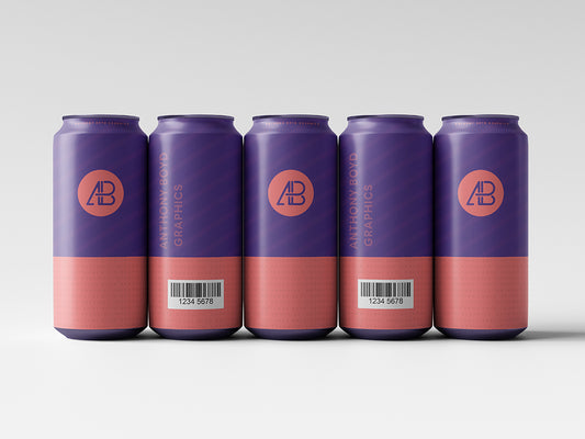 Free 500Ml Can Set Mockup