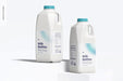 Free 64 Oz Milk Bottles Mockup, Front View Psd