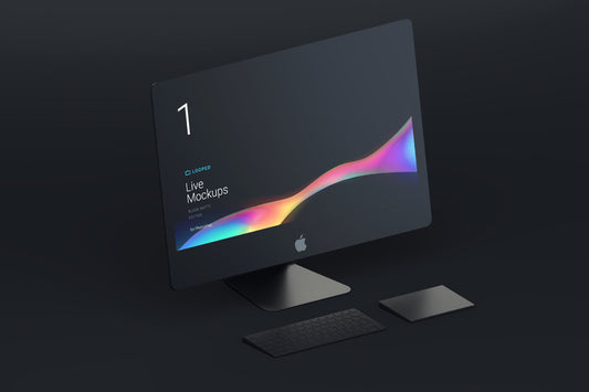 Free 8 Black Matte Devices Mockups
