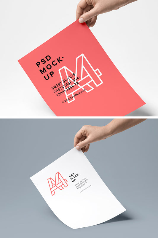 Free A4 Paper Psd Mockup #4