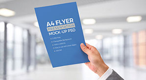 Free A4 Resume / Letterhead Paper In Male Hand Mockup Psd