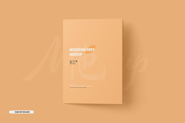 Free A5 A6 Folded Invitation Card Mockup Psd