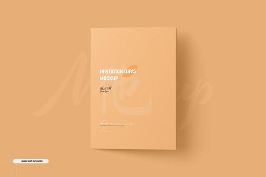 Free A5 A6 Folded Invitation Card Mockup Psd