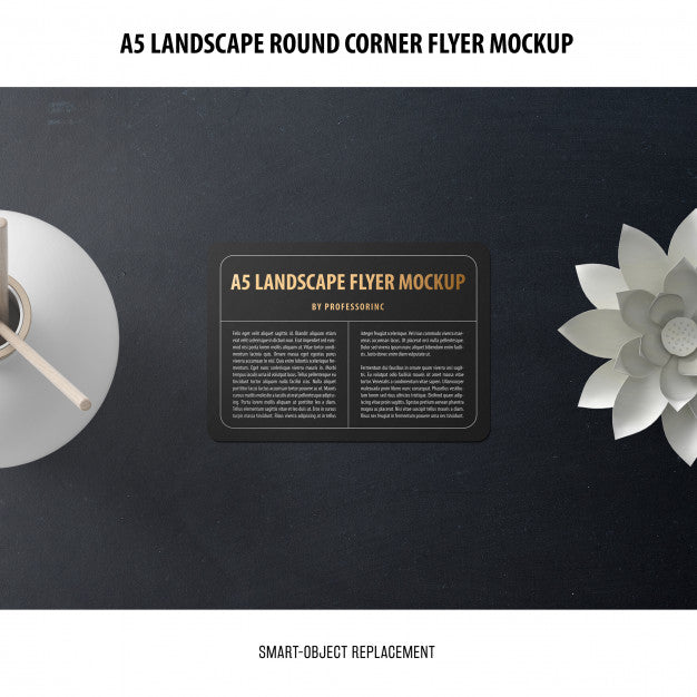 Free A5 Landscape Flyer Mockup Psd