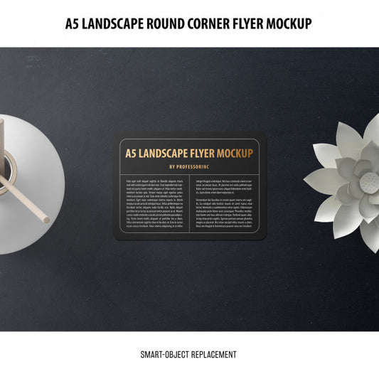 Free A5 Landscape Flyer Mockup Psd