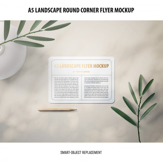 Free A5 Landscape Flyer Mockup Psd