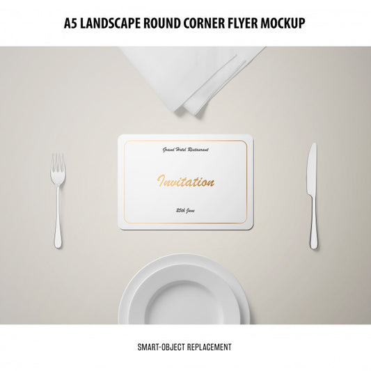 Free A5 Landscape Flyer Mockup Psd
