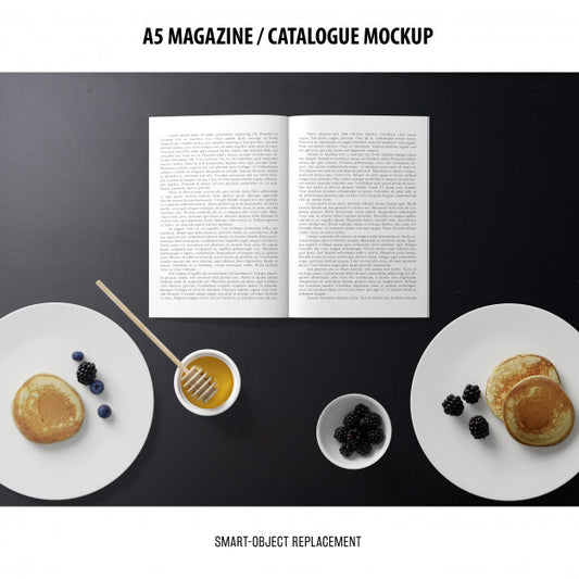 Free A5 Magazine Catalogue Mockup Psd