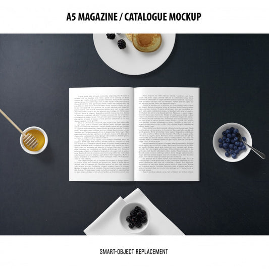 Free A5 Magazine Catalogue Mockup Psd