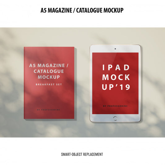 Free A5 Magazine Catalogue Mockup Psd