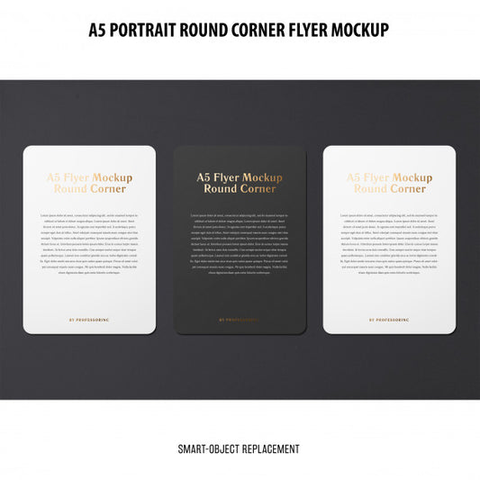 Free A5 Round Corner Flyer Mockup Psd