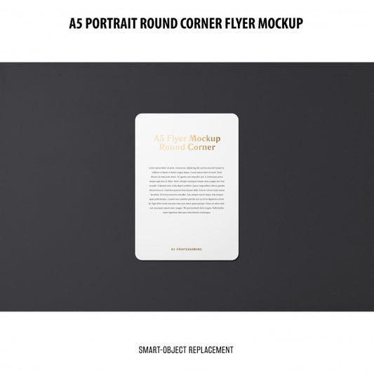 Free A5 Round Corner Flyer Mockup Psd