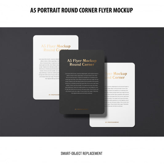 Free A5 Round Corner Flyer Mockup Psd