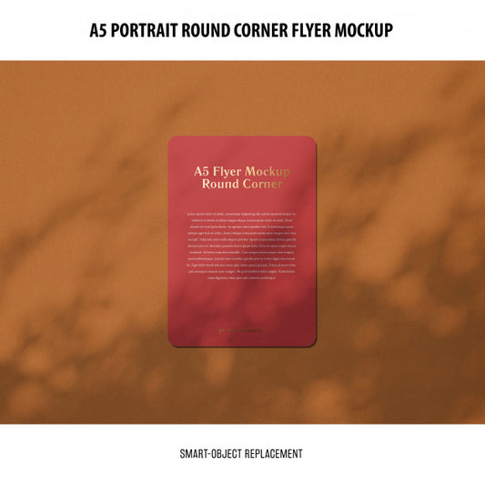 Free A5 Round Corner Flyer Mockup Psd