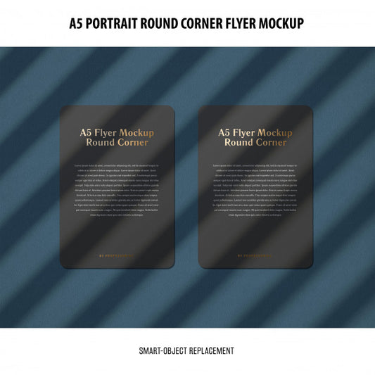 Free A5 Round Corner Flyer Mockup Psd