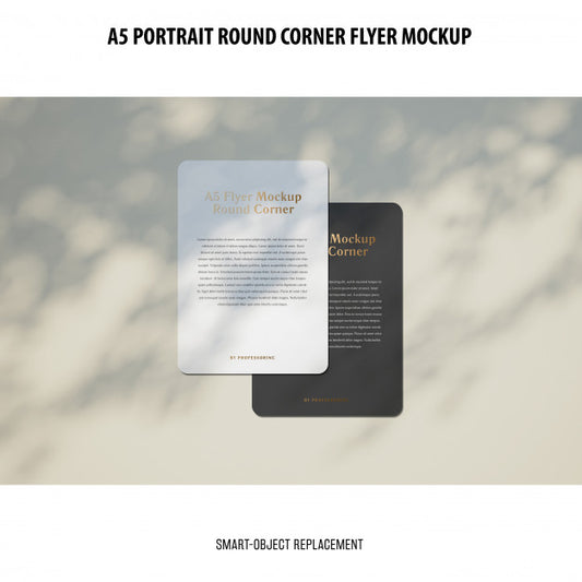 Free A5 Round Corner Flyer Mockup Psd