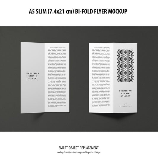 Free A5 Slim Bi-Fold Flyer Mockup Psd