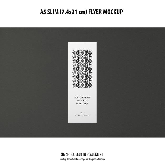 Free A5 Slim Flyer Mockup Psd